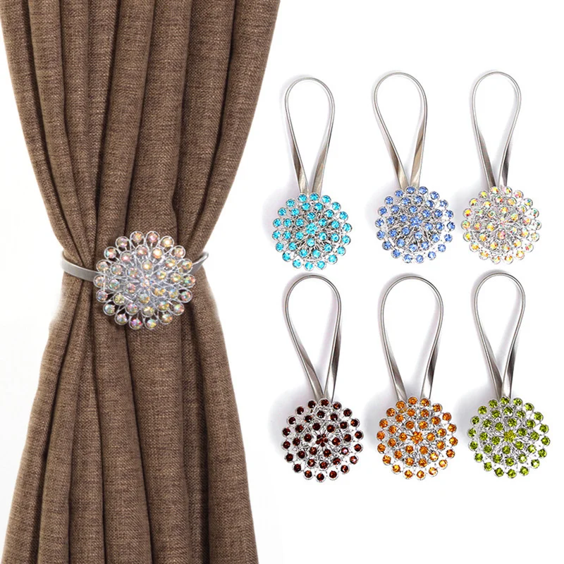 Window Curtain Ring Clip Peacock Style Luxury Decoration Accessory Crystal Magnetic Curtain Tiebacks Tie Backs Holdbacks Buckle