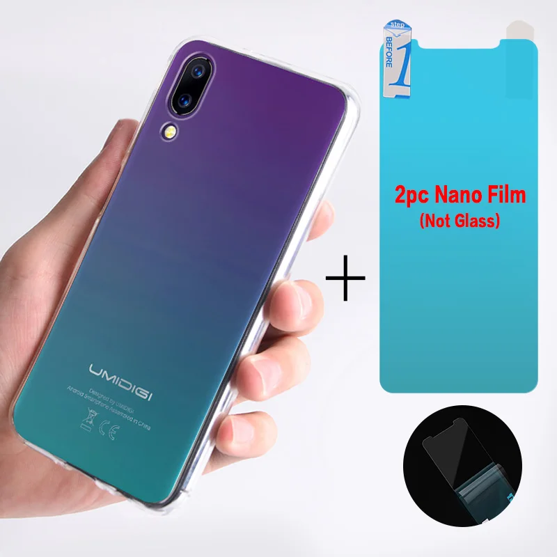 

Case For Umidigi One Cover Soft TPU Silicone Phone Case For Umidigi One Pro Screen Nano Protective Film