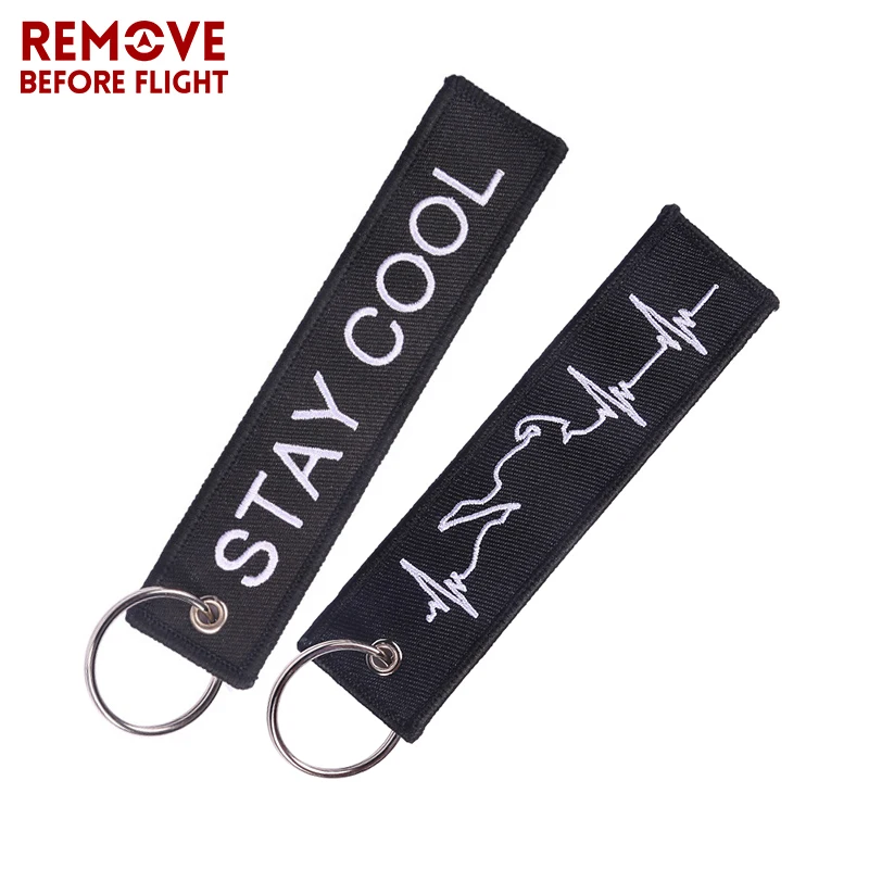 Fashion Keychain Set for Friends STAY COOL AWESOME EVERYDAY Motorcycles Key Chains Red Embroidery Chain Gifts Birthday | Украшения и