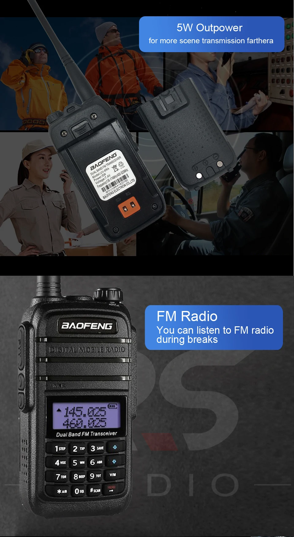 2 шт BAOFENG UV-6RA 5 Вт 1800 мА/ч, иди и болтай Walkie Talkie “иди и rádio UHF VHF двухстороннее радио станция Любительское радио, Си-Би радиосвязь рация