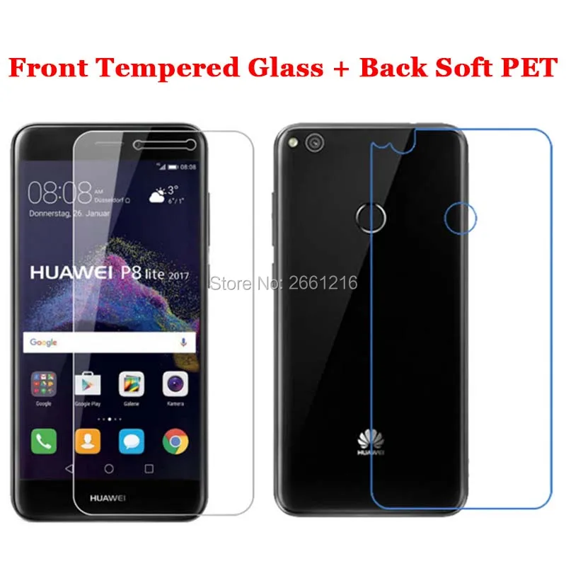 For Huawei Lite 2017 2pcs= Back Film + Front Tempered 9h 2.5d Premium Screen Protector For Honor 8 Lite /nova Lite 5.2" - Screen Protectors - AliExpress