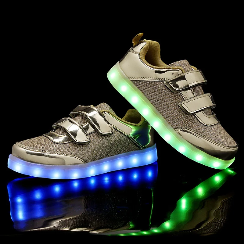 Детские кроссовки Led usb воздухопроницаемый светильник|sneakers with|children led sneakerslight shoes
