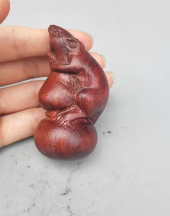 Китайская Домашняя Коллекция ручной работы резьба по дереву статуэтка крысы