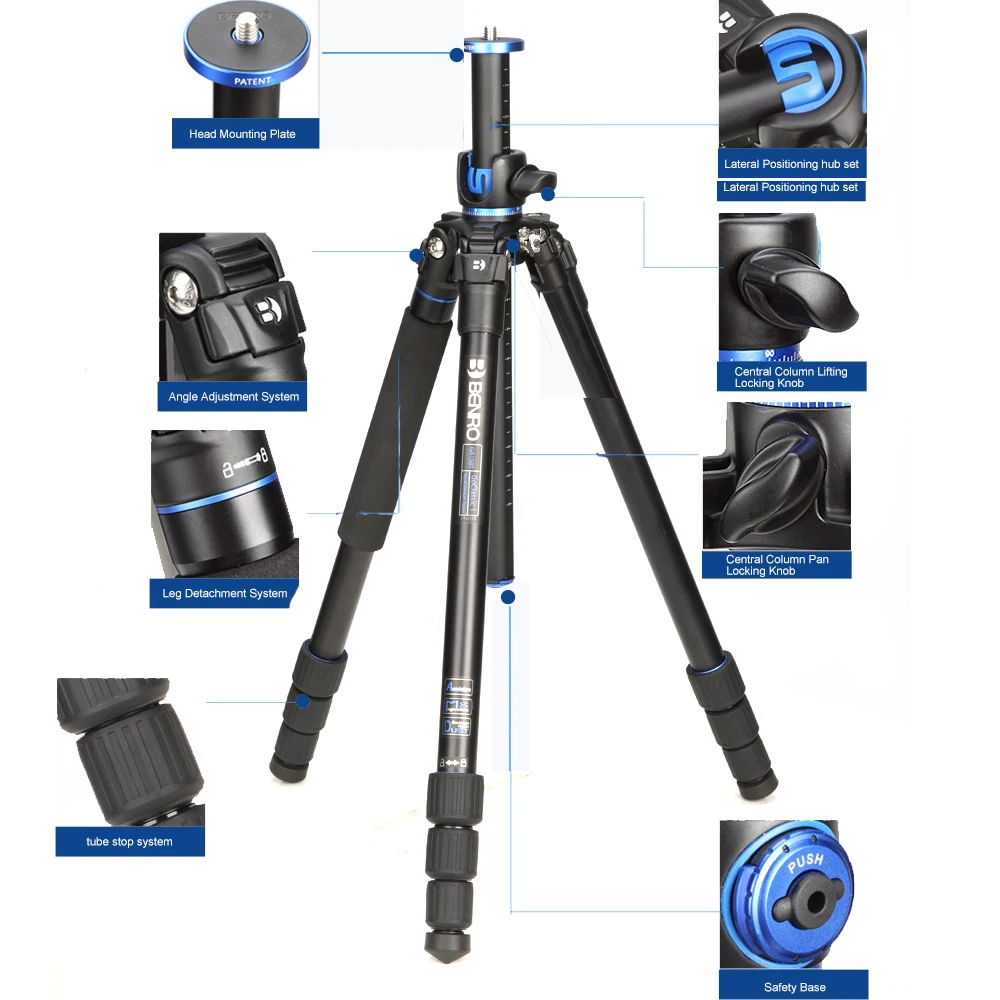 Benro штативы symgo GA158T SLR профессиональный фотографический алюминиевый штатив