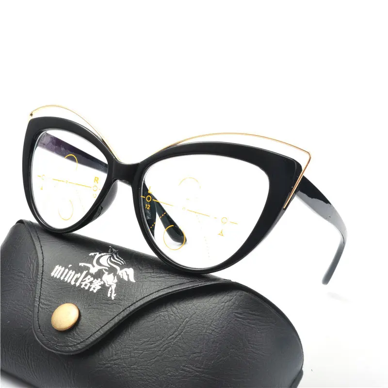 

mincl/ 2018 Cat Progressive Multi-Focus Reading Glasses Exclusive Customizable Smart Zoom Glasses women Reading Glasses FML