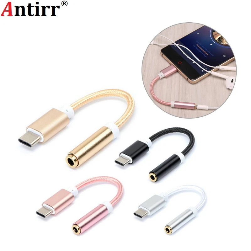 

USB Type C To 3.5MM Earphone Cable USB-C Male 3.5MM AUX Audio Jack Adapter Type-C 3.5 Converter For Earphone Xiaomi LG5 Phone