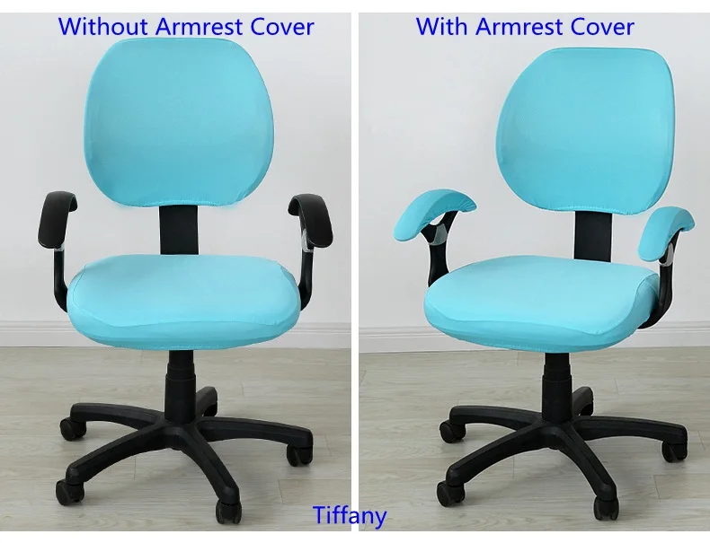 24 цвета лайкровый офисный чехол на компьютерное кресло подходит для компьютерного офисного кресла с подлокотником принт спандекс чехлы на кресла стрейч - Цвет: Tiffany