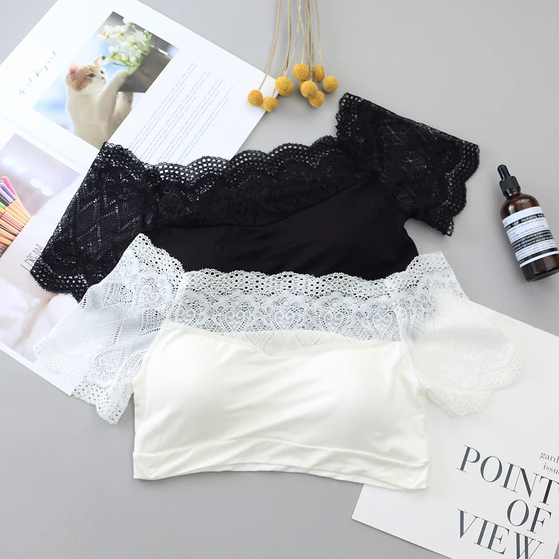 

Sexy Lingerie Women Lace Tube Tops Corset Bra Soft Brassiere Women Underwear Solid Color Plus Size Women Bra top bandeau top bra
