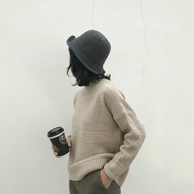 2018 Winter Autumn Knitted Cashmere women's Sweater Women long Sleeve Diamond Basic Thicken Pullovers