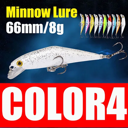 Afishlure 66 мм/8 г Гольян приманки тонущие жесткие приманки Iscas искусственные Pesca Leurre Dur Peche приманка для рыбалки ABS жесткая приманка D-Minnow - Цвет: Color4