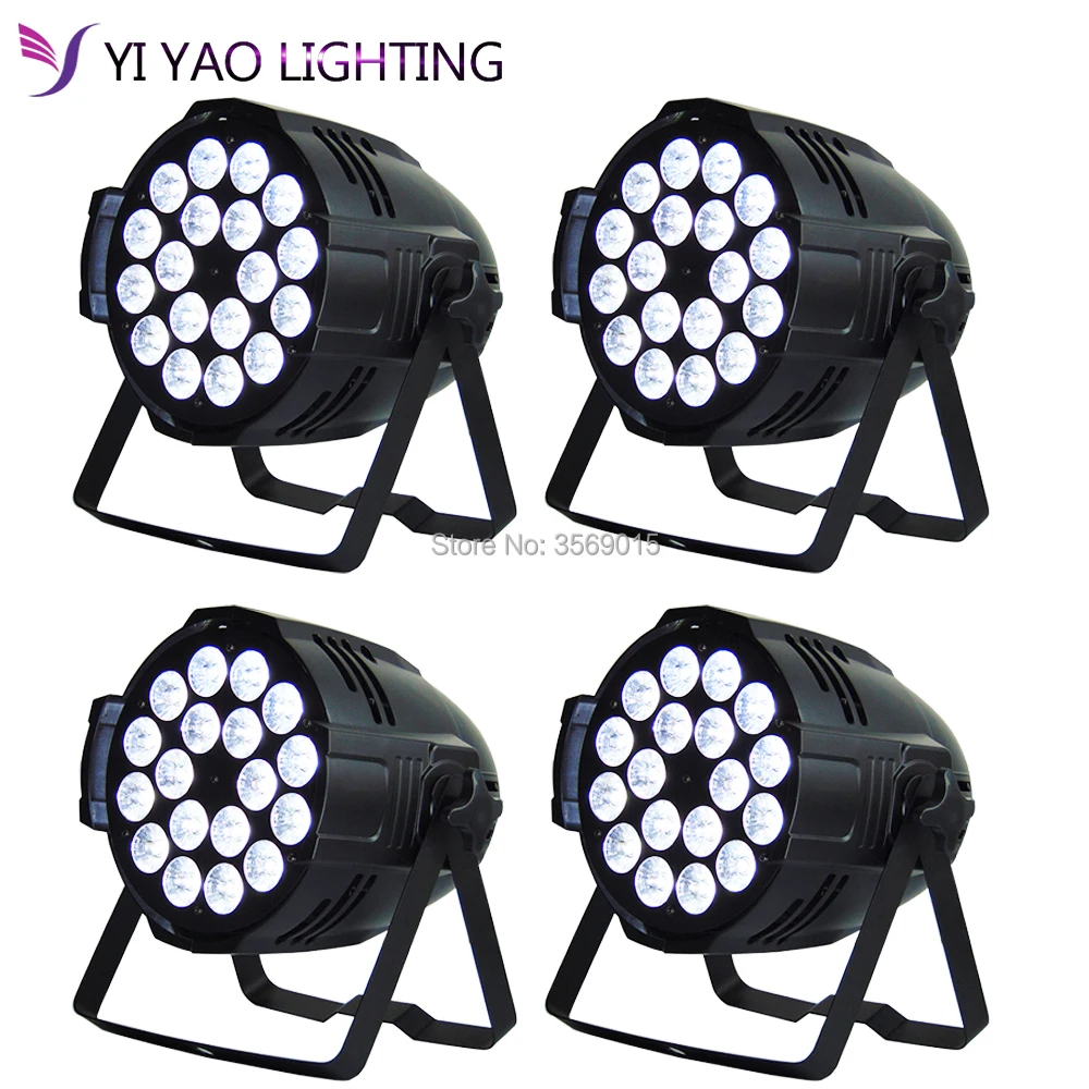 

4pcs/lot Aleacion aluminio Mini 18 Pcs RGBW Red Green Blue White LED Par Stage Lighting Disco DJ Club