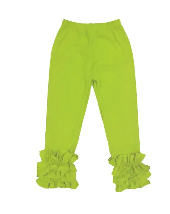 Лидер продаж Новинка весны одноцветное полной длины зеленый розовый желтый 11 Цвета маленьких Обувь для девочек Обледенение Брюки для девочек бутик Брюки для девочек P016 - Цвет: lemon green