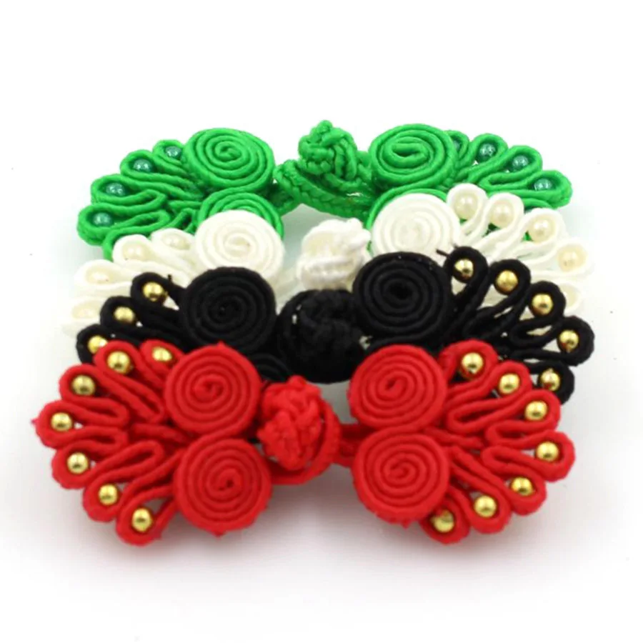 

10Pairs/lot Pearlescent Beads Chinese Frog Buttons Knot Fastener Sewing Handmade Craft Supplier Fancy Buttons 36Colors