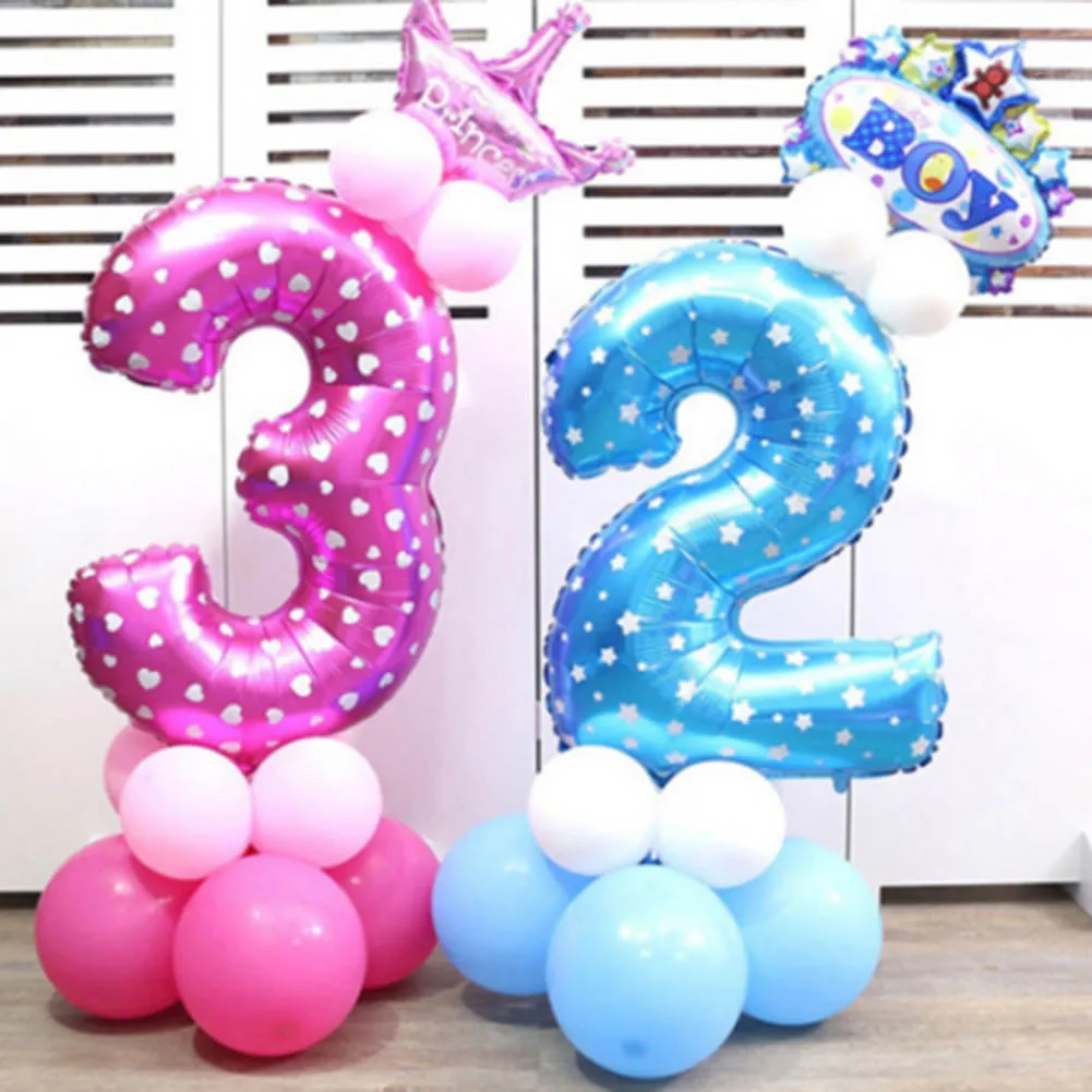 Шары воздушные из фольги с цифрами 1 9 16 дюймов 2 цвета|party supplies|party weddingparty wedding