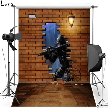 

MEHOFOTO Game Vinyl Photography Background For Kids Brick Wall Photo New Fabric Flannel Background For Photo Studio 2437