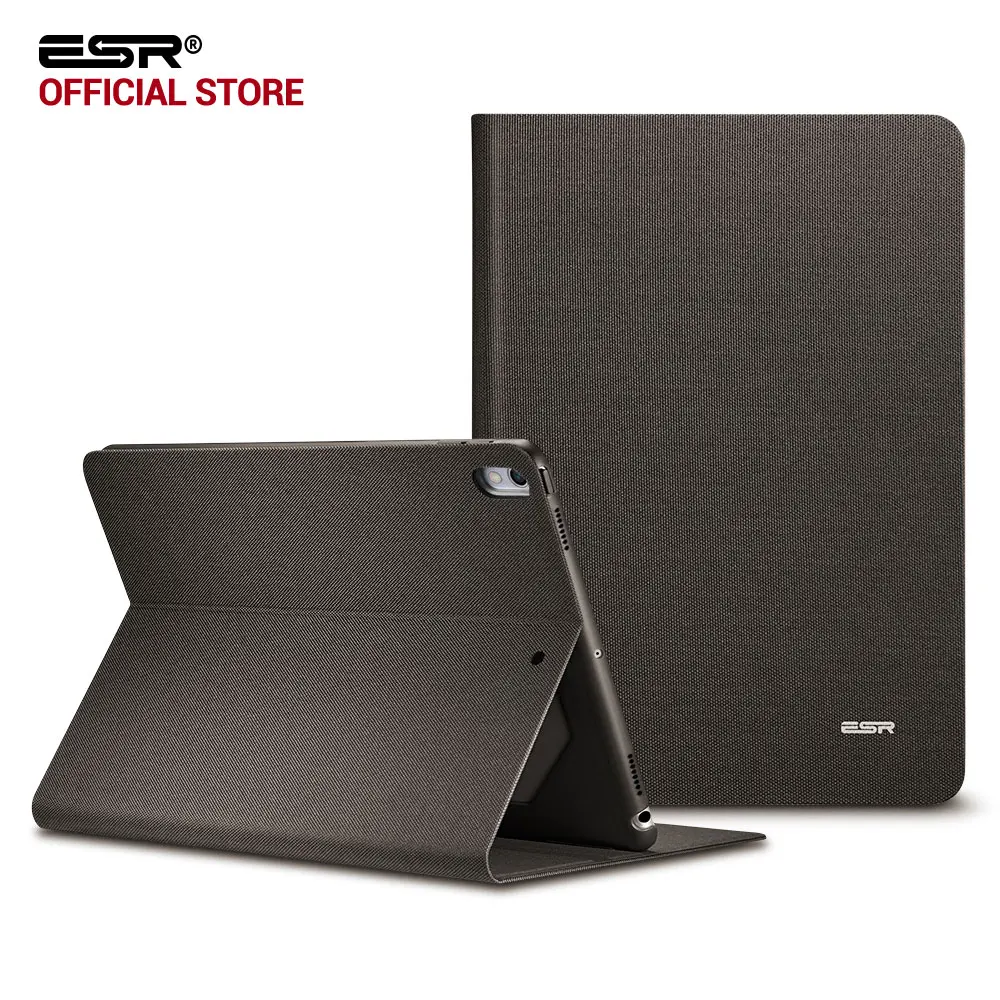 حافظة لجهاز ipad برو 10.5 ، ESR البساطة أكسفورد القماش بو الجلود غطاء ذكي فوليو حامل عارضة نمط حافظة لجهاز ipad برو 10.5 بوصة