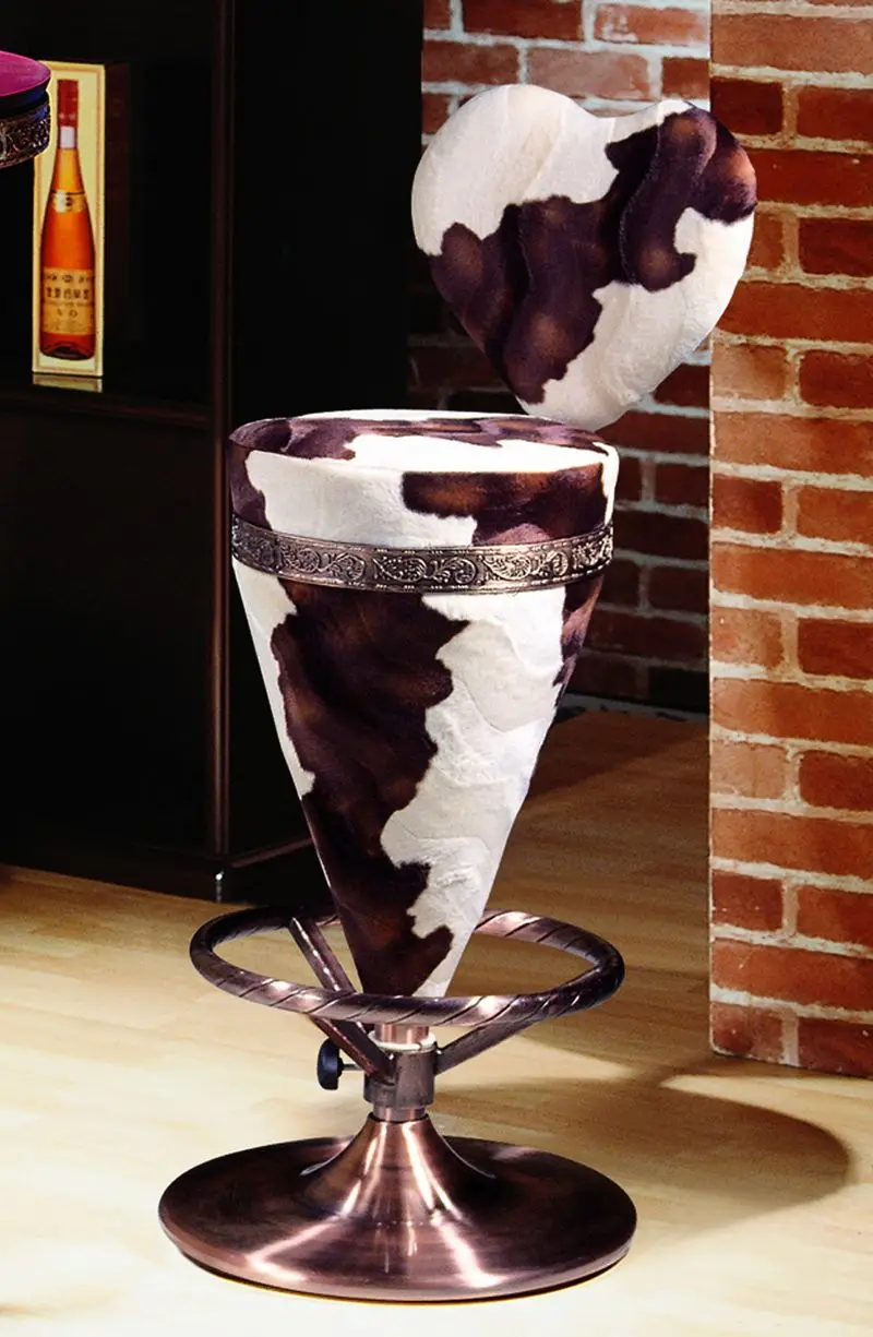 

Do the old retro bar stool chair table reception chairs turn cows grain personality tall stools