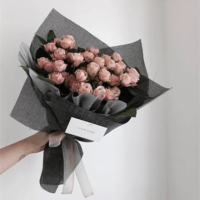 korean style linen flower wrapping paper flowers bouquet gift