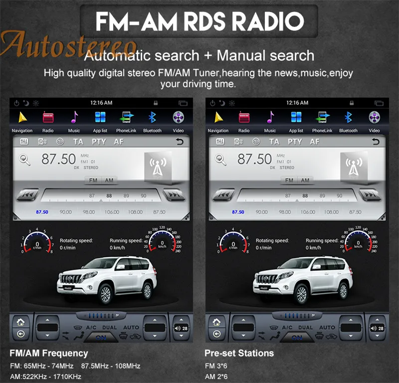 Best Android 9.0 Tesla style Car GPS Navigation For TOYOTA Land Cruiser Prado 150 2014-2017 headunit multimedia radio tape recorder 18