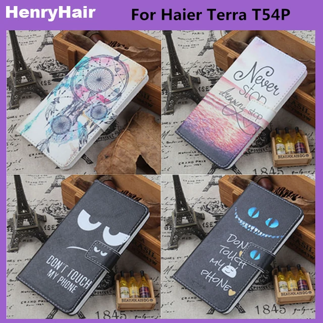 Best Offers Hot! Cartoon Pattern PU Leather Cover Case Flip Card Holder Cover For Haier Terra T54P Wallet Phone Cases