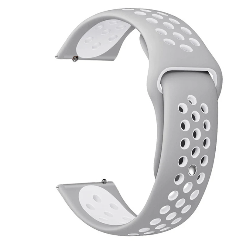 Мягкий силиконовый ремешок для часов samsung Galaxy Watch Active Band Galaxy 42 мм ремешок классический S2 спортивный 20 мм быстросъемный ремешок для часов - Цвет ремешка: Gray White