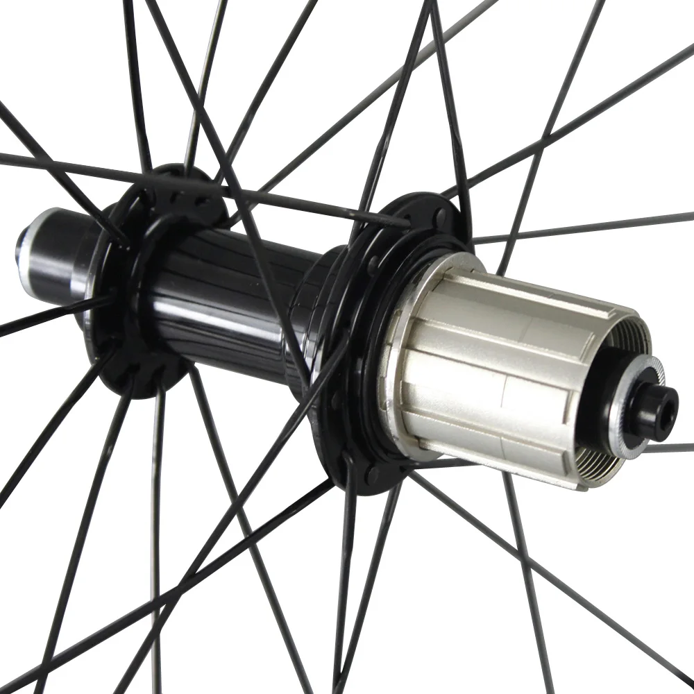 Best ICAN 700C 50mm clincher carbon wheels 23mm width UD matt road bicycle Powerway R13 black hubs CN spoeks carbon wheelset 50C 3