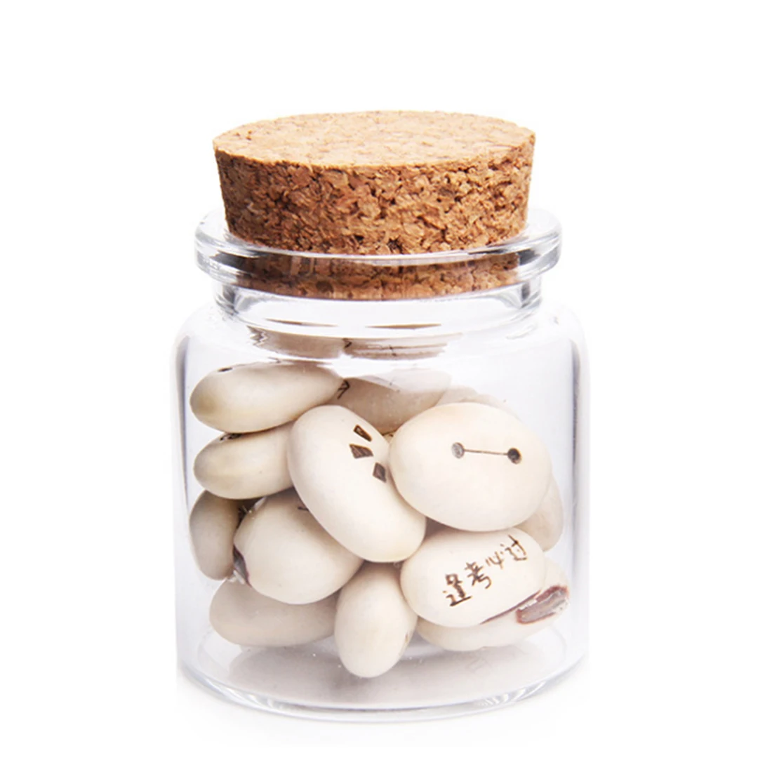 10pcs Kit 47*50MM 50ML Glass Bottles Jar Wishing Bottle Empty Sample Storage with Cork Stoppers Hot Sale  - Transparent