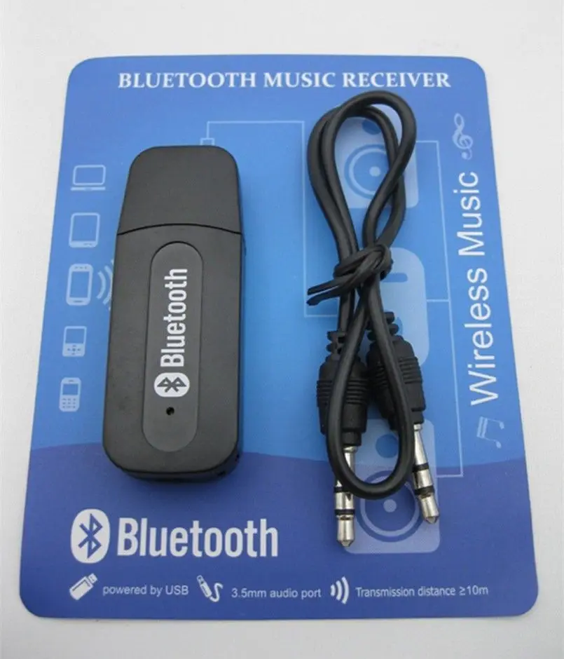

USB Bluetooth Music 3.5mm Wireless Audio Stereo Receiver for Car AUX Home Speaker Receiver Adapter Black White