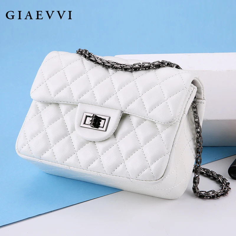 

GIAEVVI Women Genuine Leather Handbag Luxury Chain Bag Small Shoulder Bags Ladies Crossbody bags for women Designer Handbags
