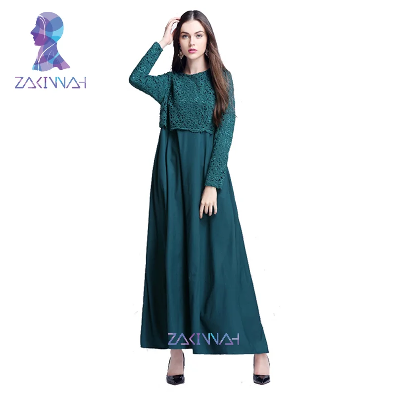 Новые исламские кружевные платья Abaya для женщин Кафтан Малайзия абайя Турецкая