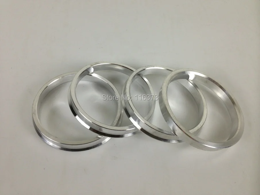 4 шт серебряных универсальных алюминиевых ступиц, центриковое кольцо, набор прокладок для колес, размер отверстия колеса 74,1 мм, Размер ступицы для транспортного средства 63,9 мм