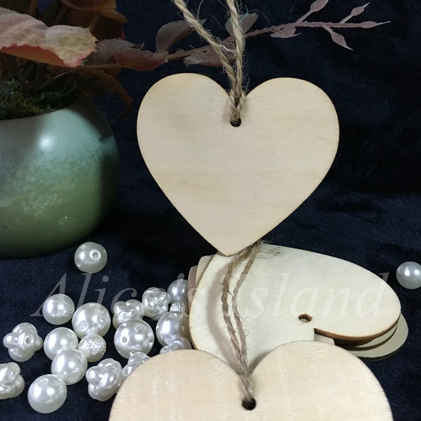 6 5cm Wooden Heart With Holes Decoration Scrapbooking Diy Wedding