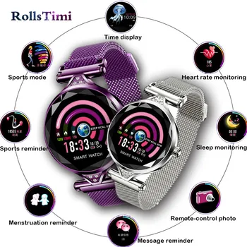 

GIMTO H1 Smart Watch Women Luxury Heart Rate Monitor Smartwatch Lady Gift Fitness Bracelet Pedometer for IOS Android Phone +box
