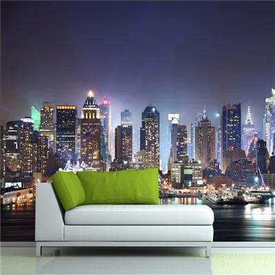 Large Mural Wallpaper Manhattan New York Tv Background Large Mural Wallpaper Manhattan New York Tv Background Wall Living Room Sofa Bedroom City