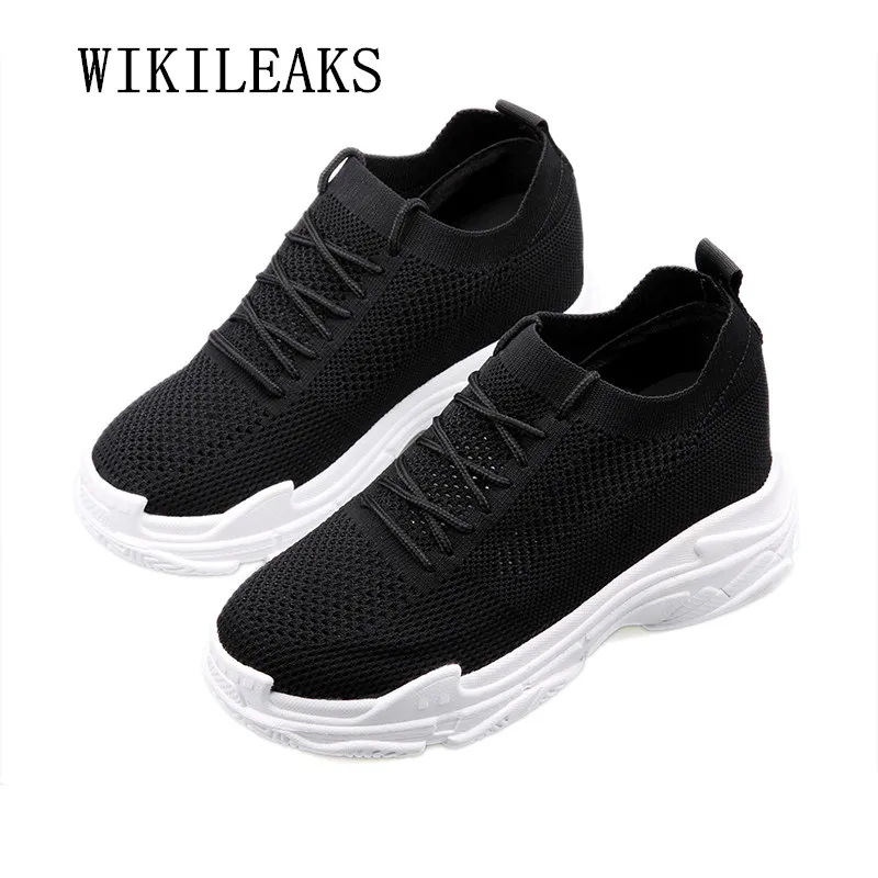 

hollow out air mesh womens shoes platform sneakers women black tenis feminino zapatillas mujer casual wedges shoes for women