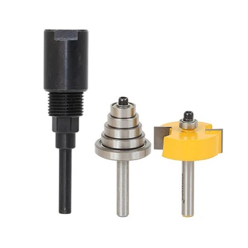 

Rabbet Router Bit 6 Bearing Set 1/4 inch Shank Tenon Cutter Woodworking Drill Bit Two Flute Cutters With 1/4 inch Router Bit E