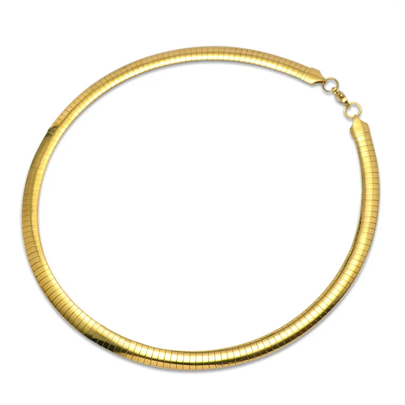Metal Choker Necklace Velvet Choker Necklaces Lace Choker Necklaces Women Choker Stainless Steel Collar Chains Necklace Gold Color Snake Chain Jewelry 4-8MM For Girls Gift