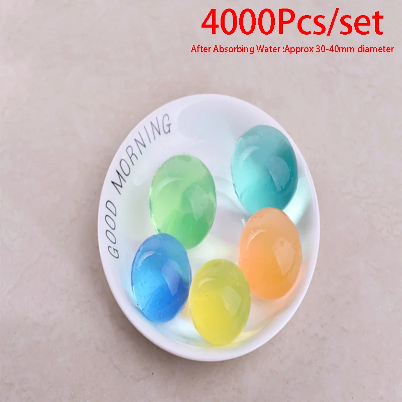 

4000pcs/set Large Hydrogel Pearl Shaped Big 3-4cm Crystal Soil Water Beads Mud Grow Ball Wedding Orbeez Growing Bulbs