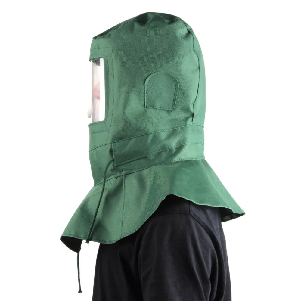 Живопись защитная маска пыле капот пескоструйная Защитная крышка промышленный шлифовальный труда шлем парусинового материала зеленого цвета