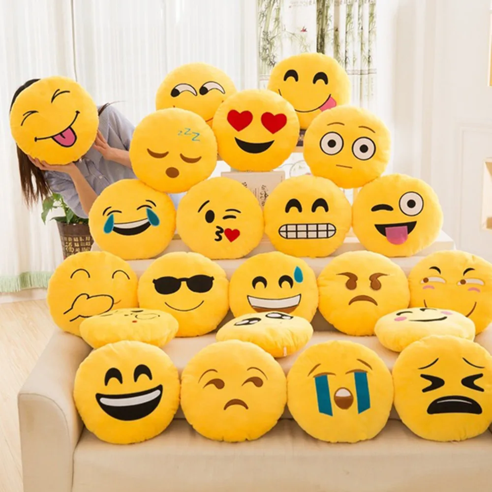 Kawaii мягкие смайлики Emoji мягкая плюшевая подушка для куклы Чехол наволочка Vogue