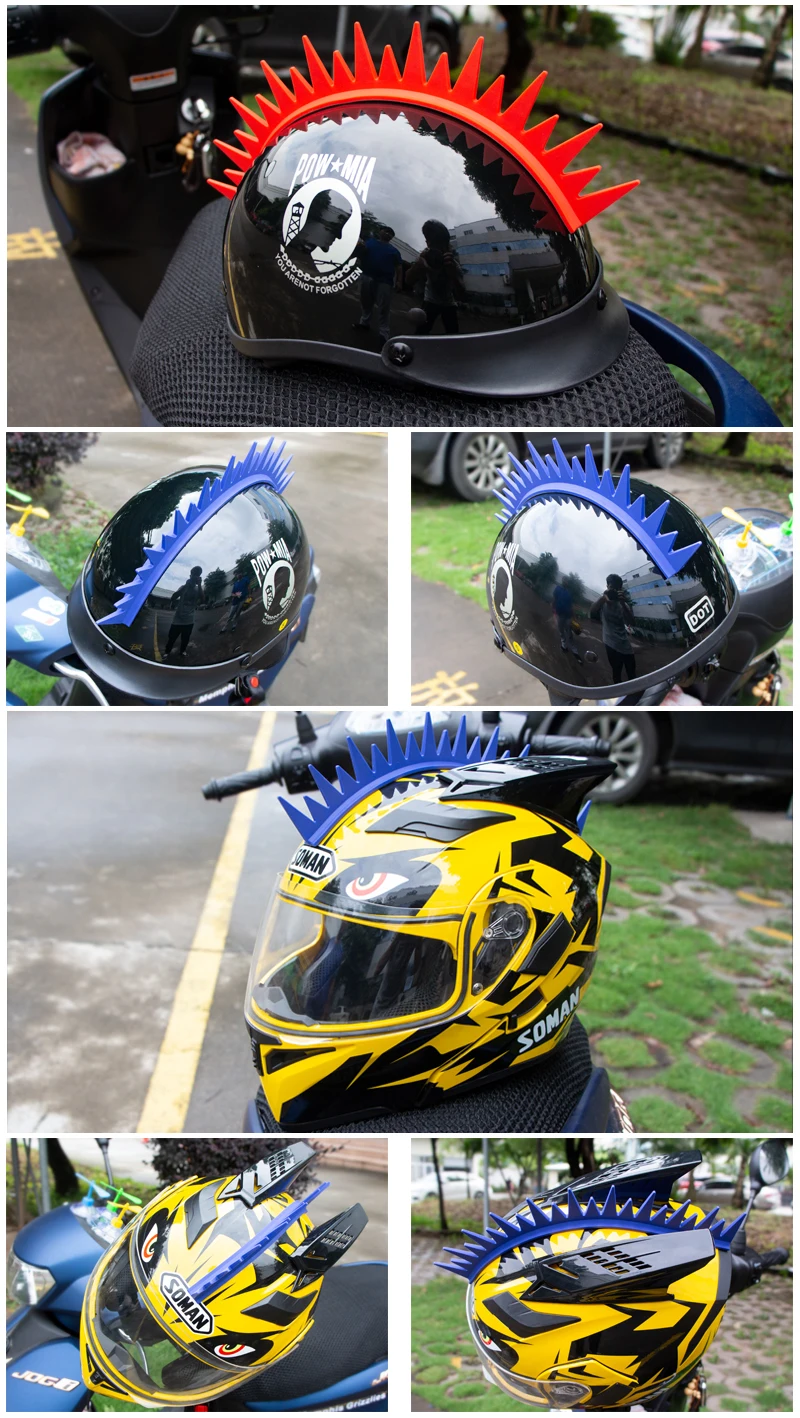 Аксессуары для мотоциклетного шлема персональный шлем крокодил плавник уличная мотоциклетная шлем украшение гребень Mohawk панк стиль шлем часть