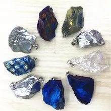 Горячая Распродажа, опт, подвеска в форме пещеры, радуга, титановый кристалл, модный натуральный кристалл, серый камень, подвески, ожерелье, ювелирное изделие