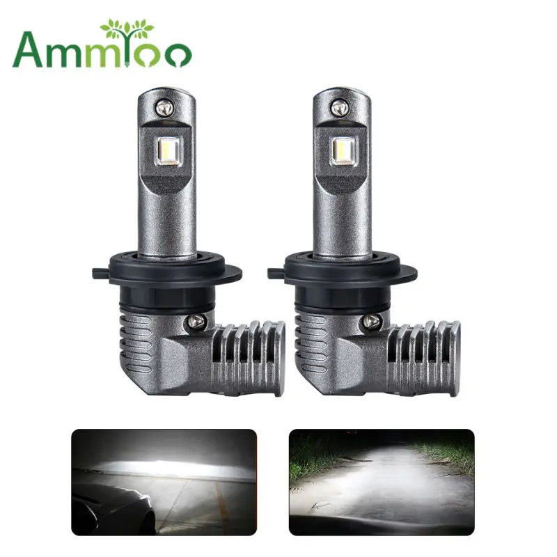 AmmToo мини H7 светодио дный фар автомобиля лампы 9005 9006 туман лампа H11 светодио дный лампа Hir2 HB4 супер яркий светодио дный свет 50 Вт 10000Lm Авто 6000 К