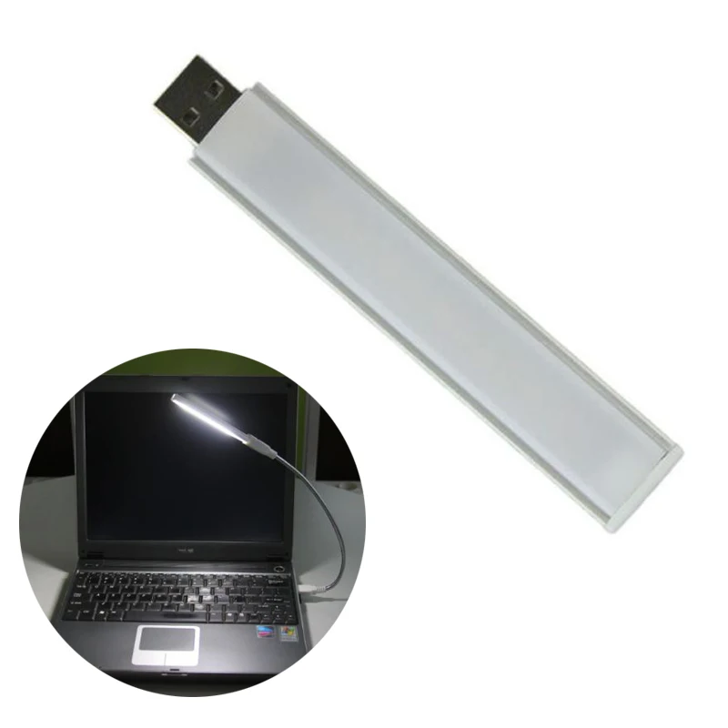 

USB Powered LED Reading Lamp Aluminium Shell USB Strip Light 12 leds Portable Night Light Camping Lamp