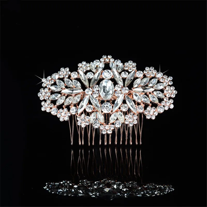 Classic-Rose-Gold-Bride-Hair-Comb-Full-Rhinestone-petals-Hair-Pin-Sticks-Wedding-Hair-Accessories-Jewelry