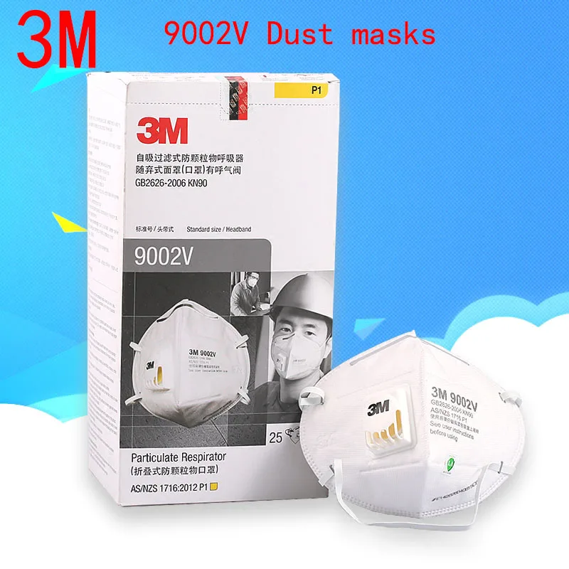 

3M 9002V respirator dust mask With a breathing valve respirator mask against Dust particles Metal dust pollen filter mask