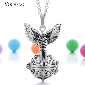 

Vocheng 10pcs/lot Angel Bola Pendant Wind Ringing Lucky Pendant Necklaces with Stainless Steel Chain VA-093*10 Free Shipping