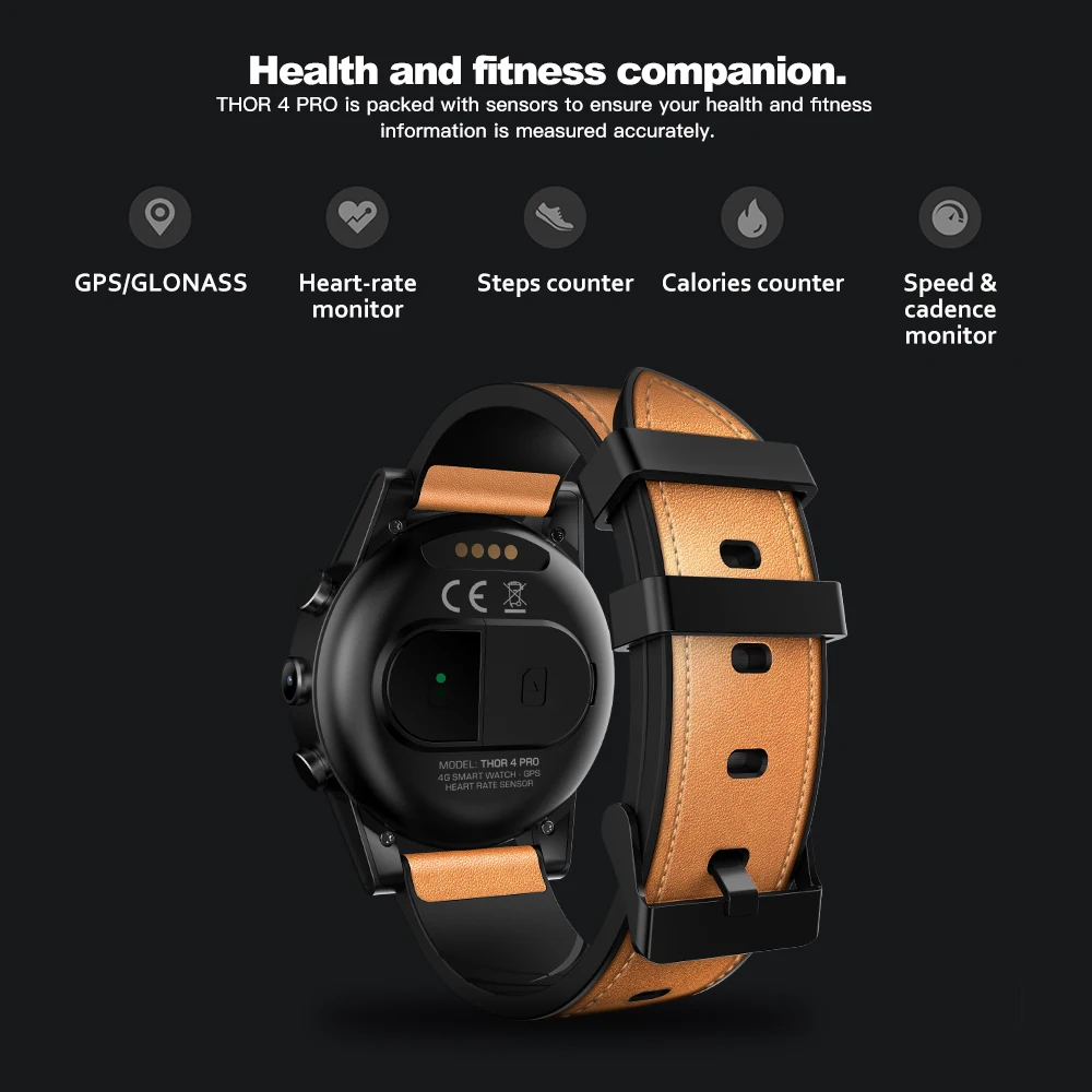Zeblaze THOR 4 Pro 1.6 inch Crystal Display 16GB 600mAh 4G SmartWatch GPS/GLONASS Quad Core Hybrid Leather Strap Smart Watch Men Zeblaze THOR 4 Pro 1.6 inch Crystal Display 16GB 600mAh 4G SmartWatch GPS/GLONASS Quad Core Hybrid Leather Strap Smart Watch Men - smart-warch, men