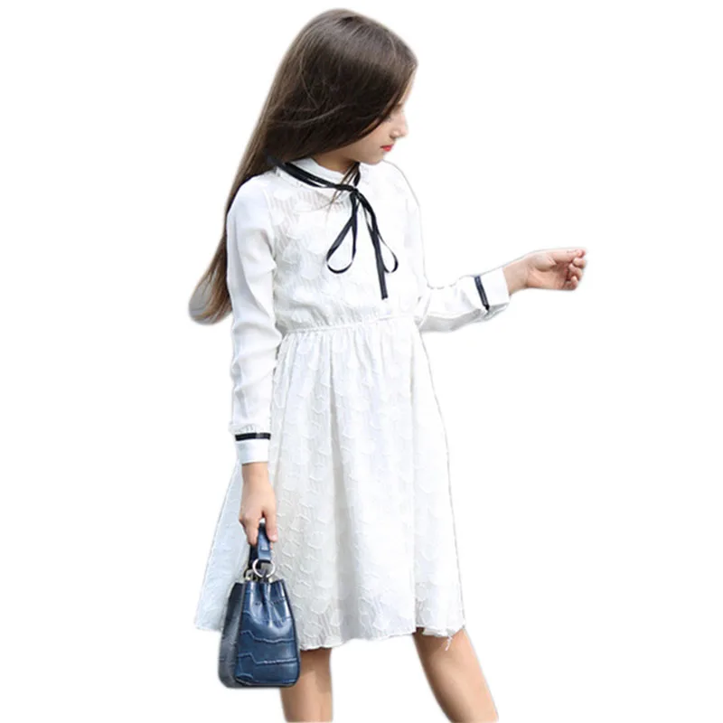 Teenaeg Dress for Girls Summer Spring Clothes White Girl Dresses Princess Kids Lace Party Dress Children for Girls 6-16 Years