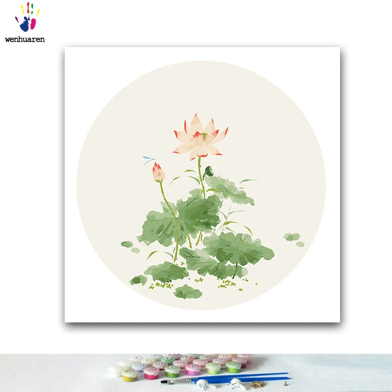 DIY картинки для раскраски по номерам с цветами в китайском стиле бамбуковая Слива картина для рисования по номерам в рамке дома
